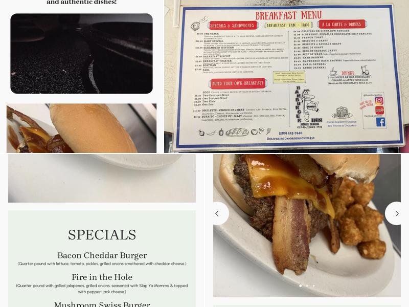 Hamburger Inn Menu