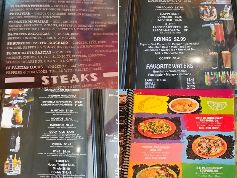 Potrillos Méxican Restaurant Menu