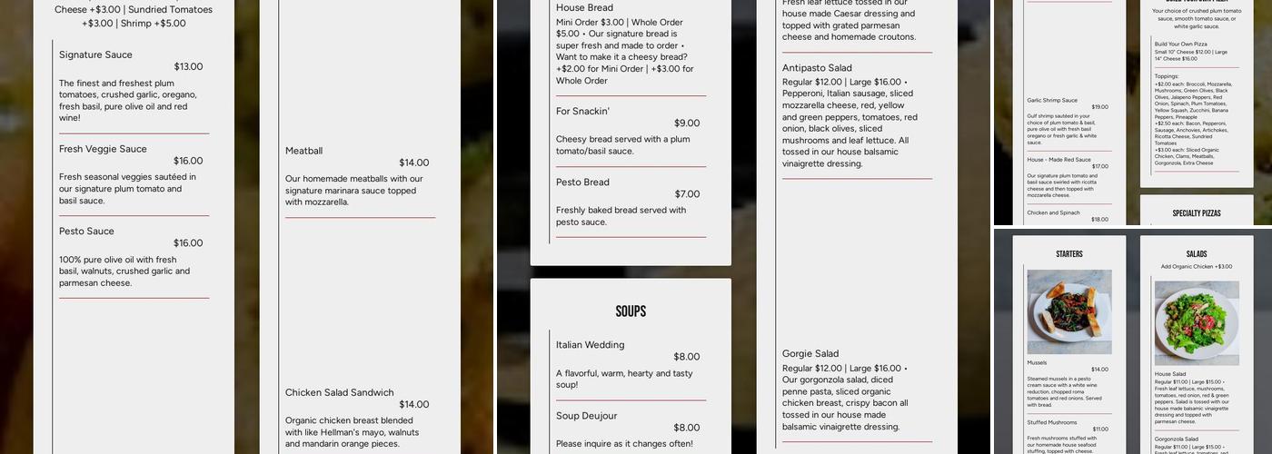 Pizza 2000 Menu