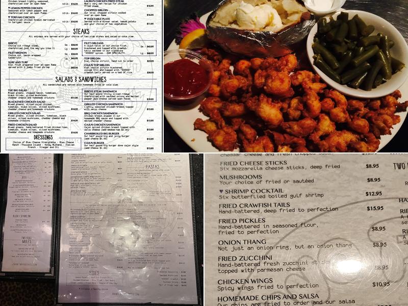 Two Frogs Grill Menu