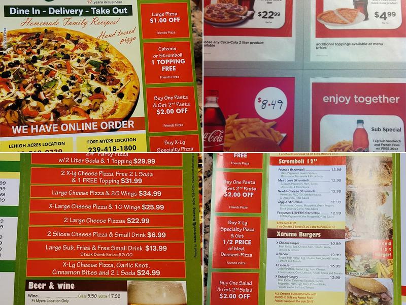 Friend's Pizza Lehigh Acres Menu