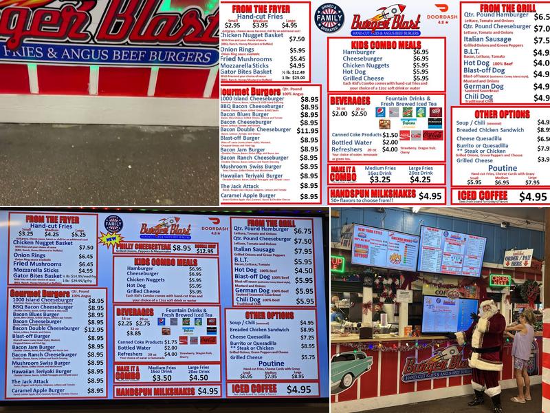 Burger Blast Menu
