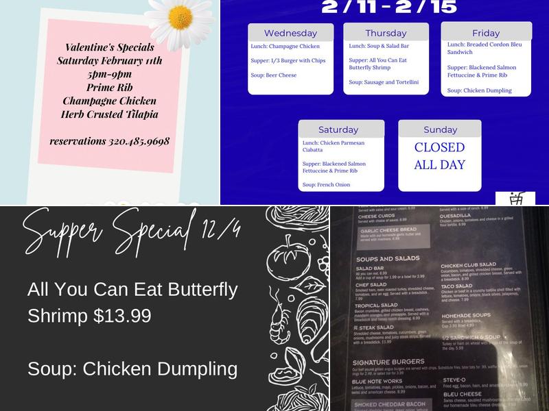 Blue Note Restaurant Menu