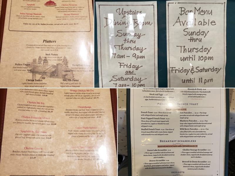Forest Lake Restaurant Menu