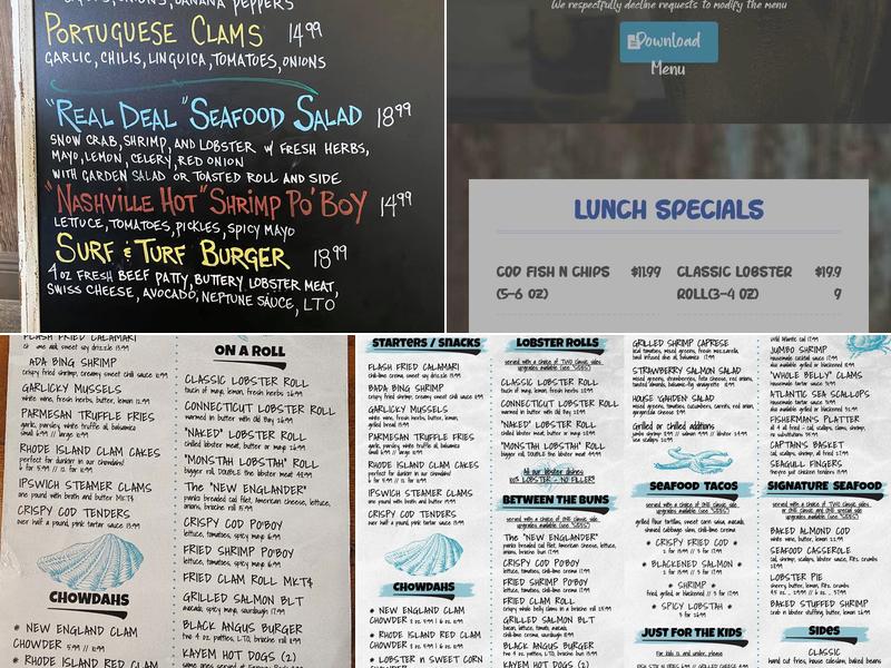 Cape Cod Fish Co Menu
