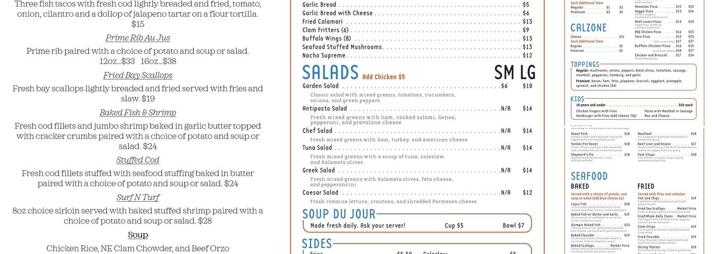 Olympic Restaurant Menu