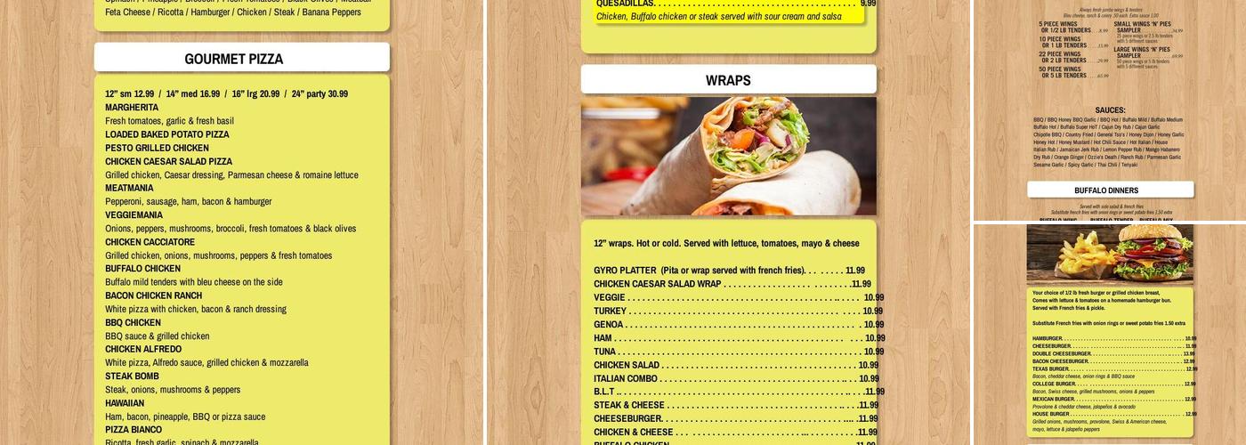 Wings'N'Pies - Willimantic Menu