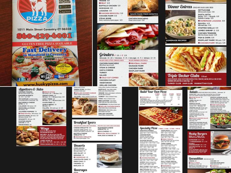 Husky Pizza Menu