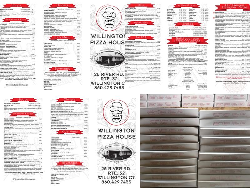 Willington Pizza House Menu