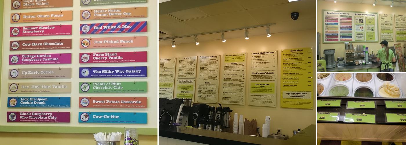 Farmer's Cow Calfe & Creamery Menu