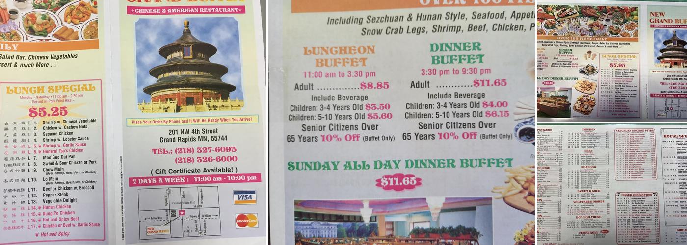 Grand Buffet Menu