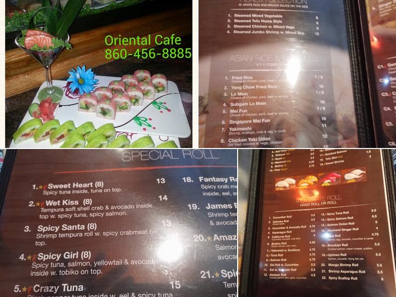 Oriental Cafe Willimantic Menu