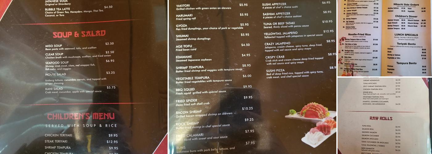 Fuji Japanese restaurant Menu