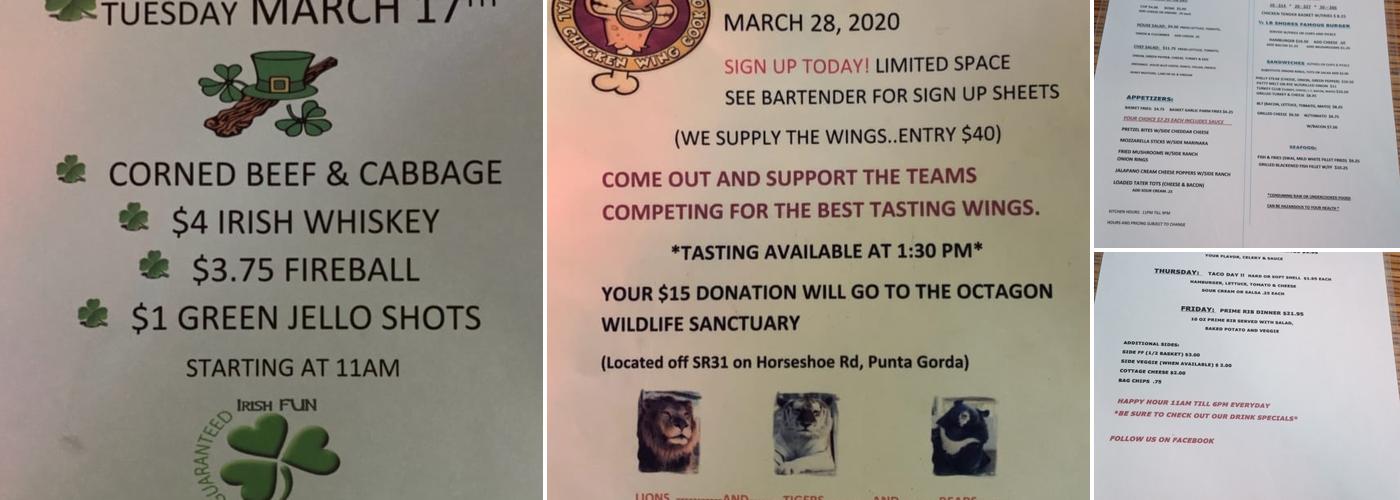 Shores Bar & Grill Menu