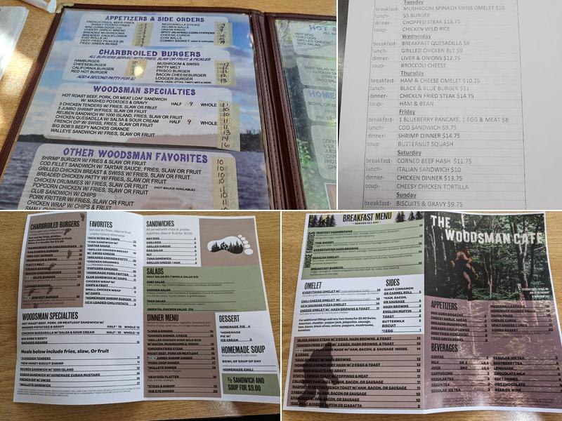 Woodsman Cafe Menu