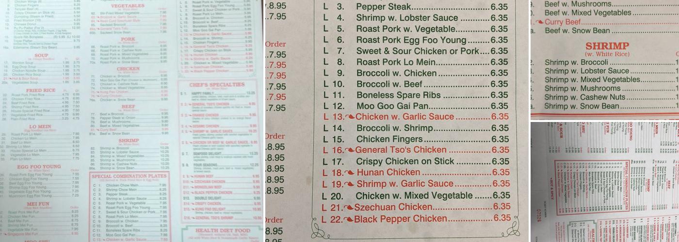 Lee's Stir Fry Menu