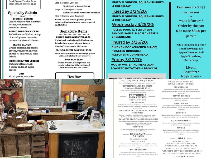 Fletcher's and Company Antiques and Rugs Menu