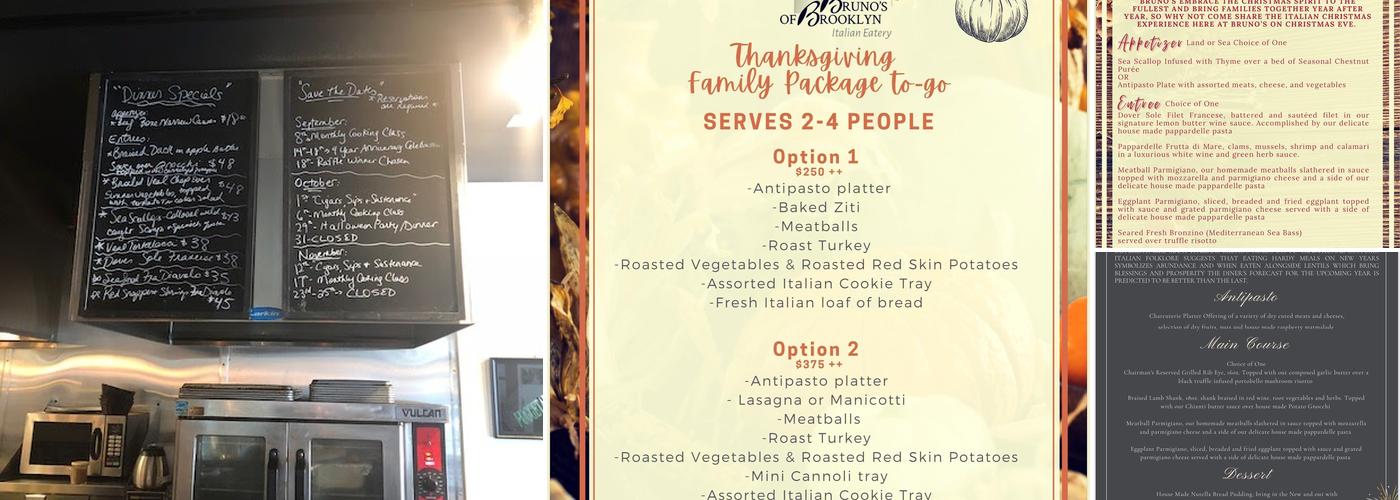 Bruno's of Brooklyn Menu