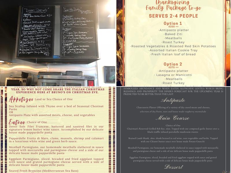 Bruno's of Brooklyn Menu