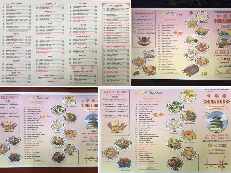 China House Menu