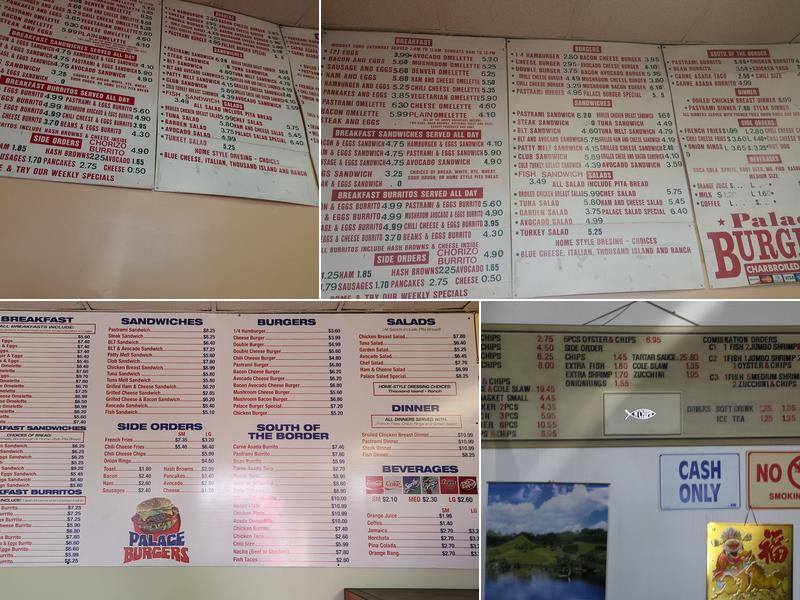 Palace Burgers Menu