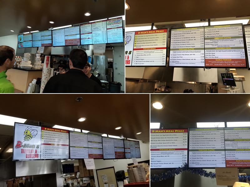 B-Man's Teriyaki & Burgers Menu
