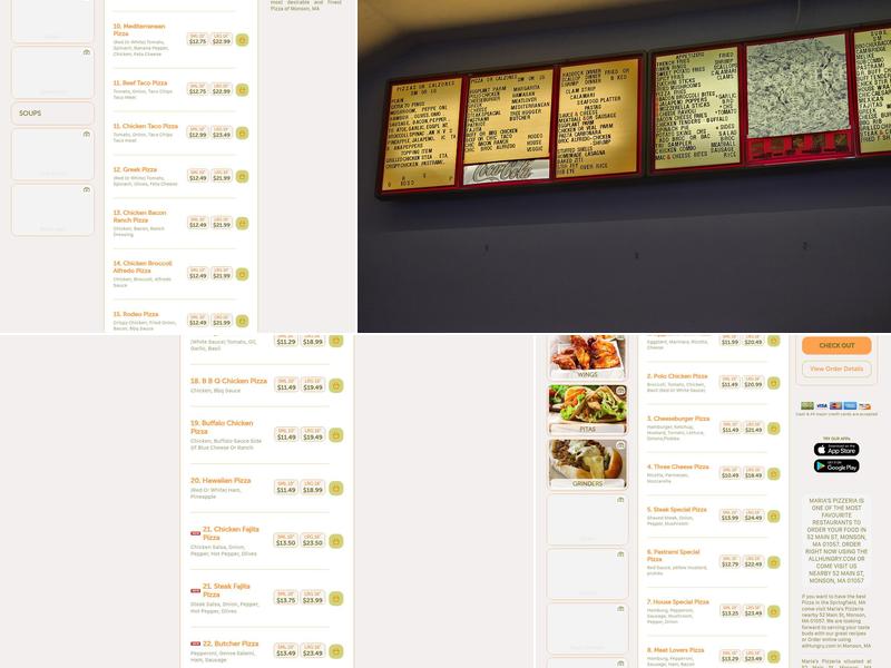 Maria's Pizzeria & Seafood Menu