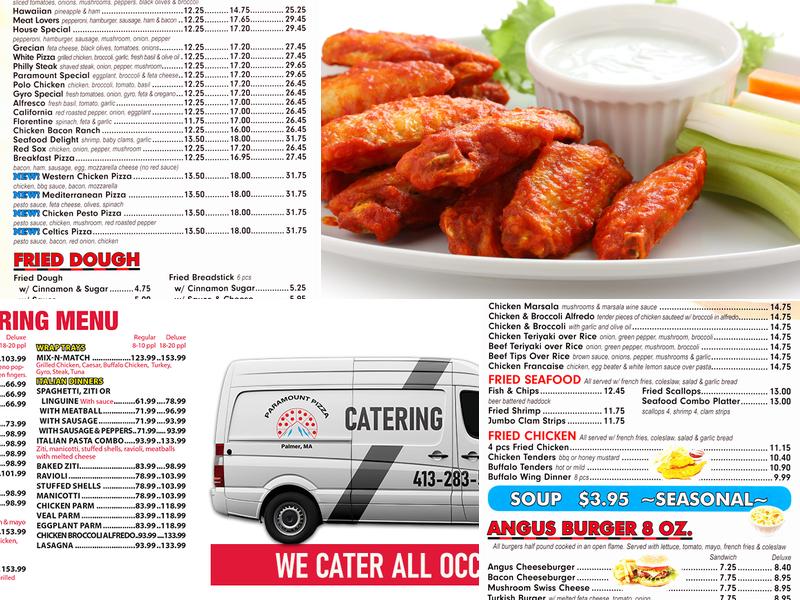 Paramount Pizza 3 Menu