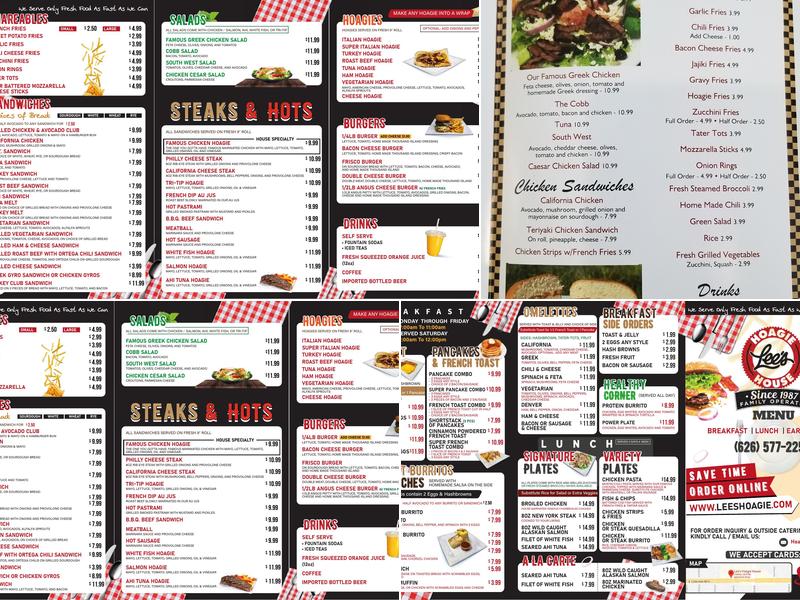 Lee's Hoagie House Menu
