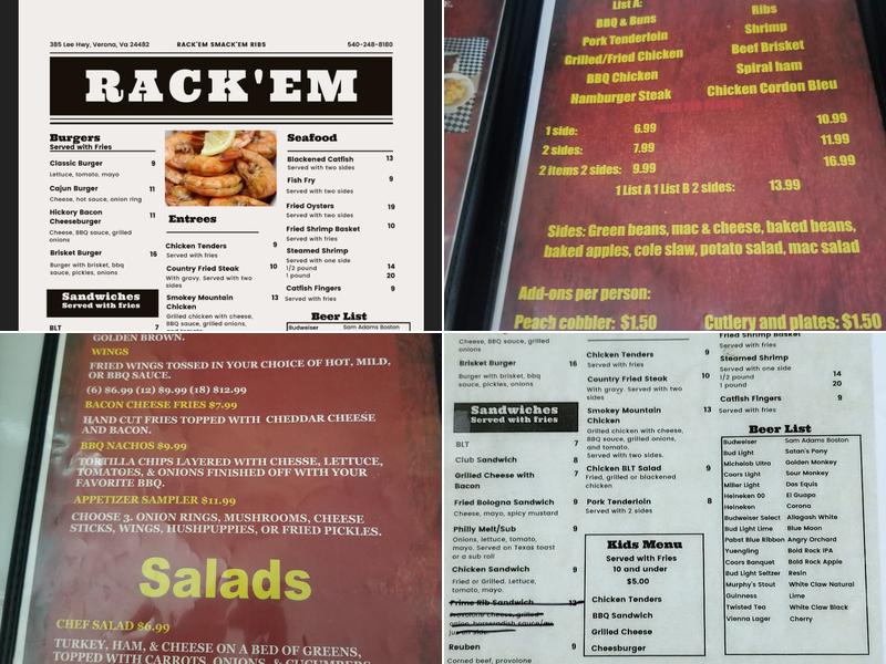 Rackem Smackem Ribs Menu