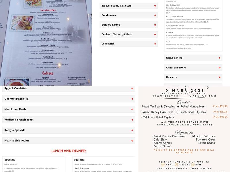 Kathy's Menu