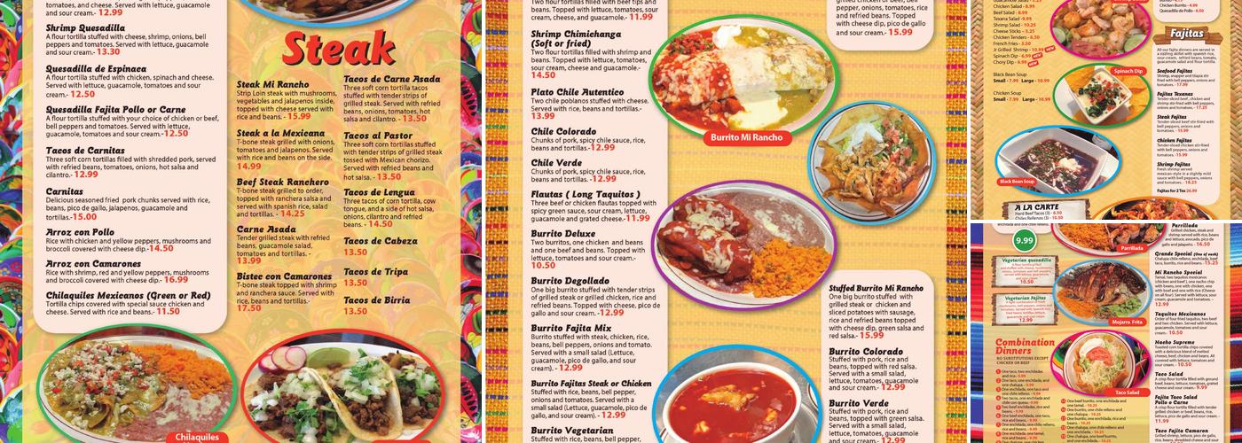 Mi Rancho Menu