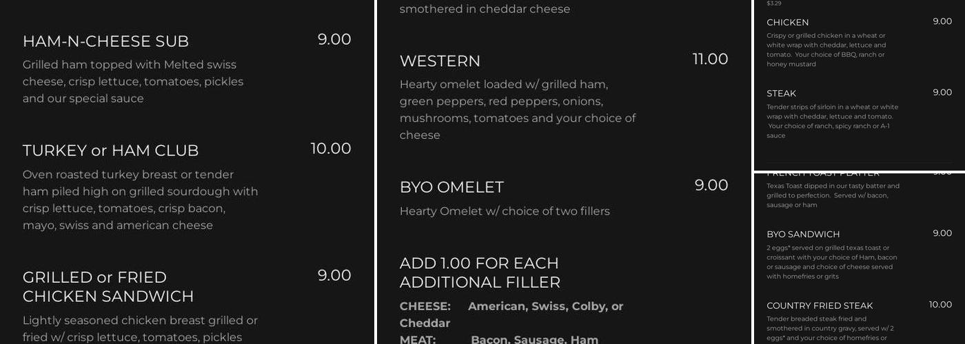 Hometown Grill and Buffet Menu