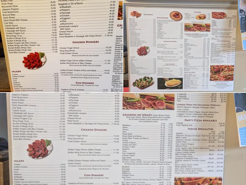 Athens Pizza Menu
