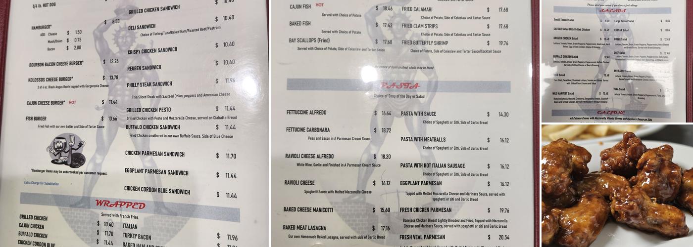 Kolossos Restaurant and Pizza Menu