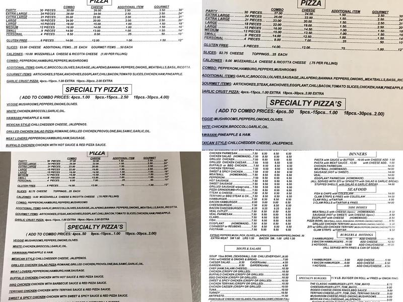 2 Guys Pizzeria Menu