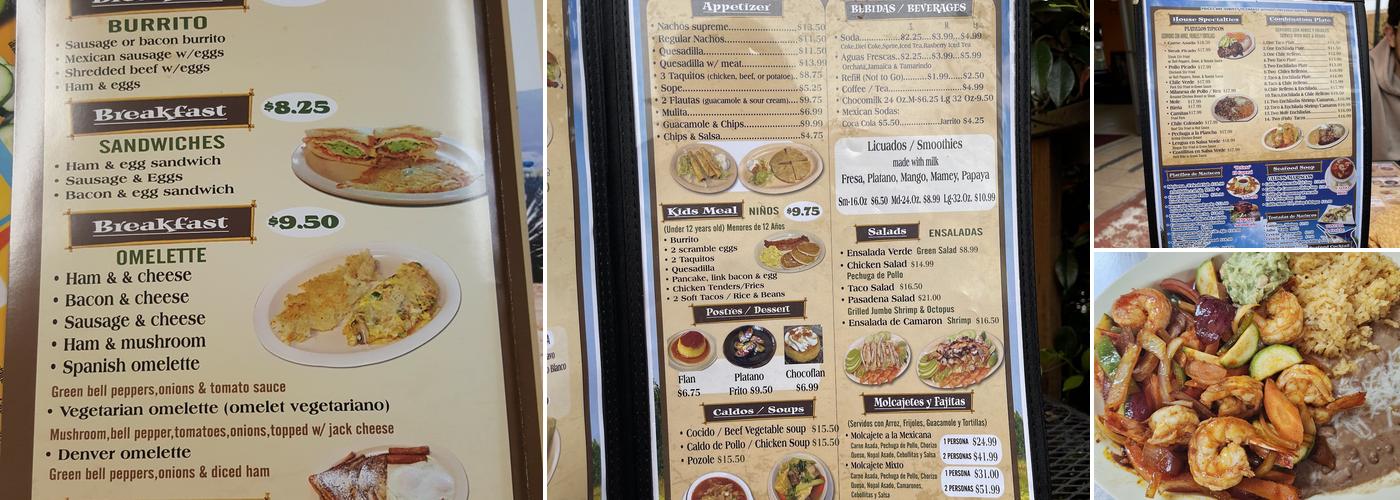 El Caporal Menu