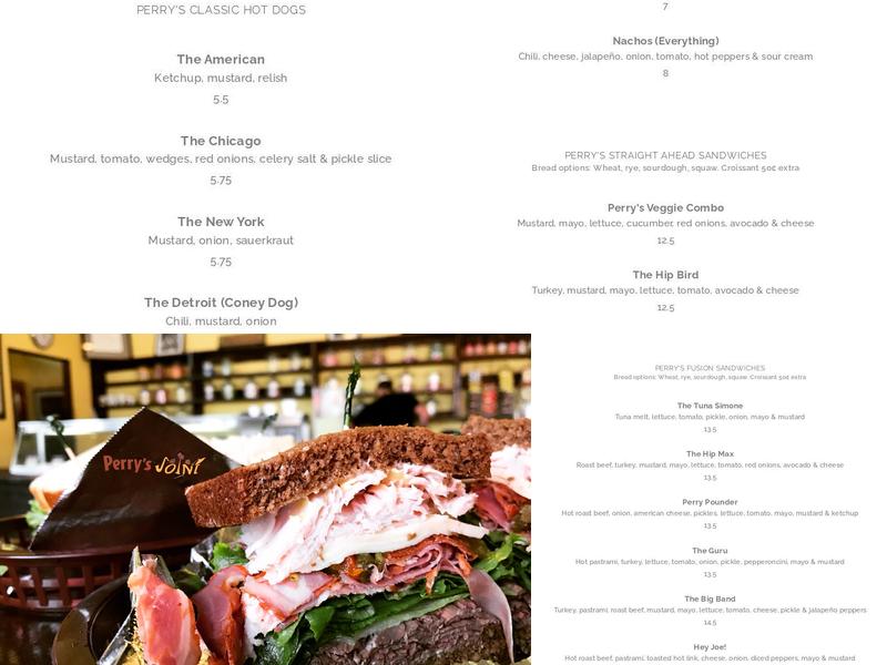 Perry's Joint Menu