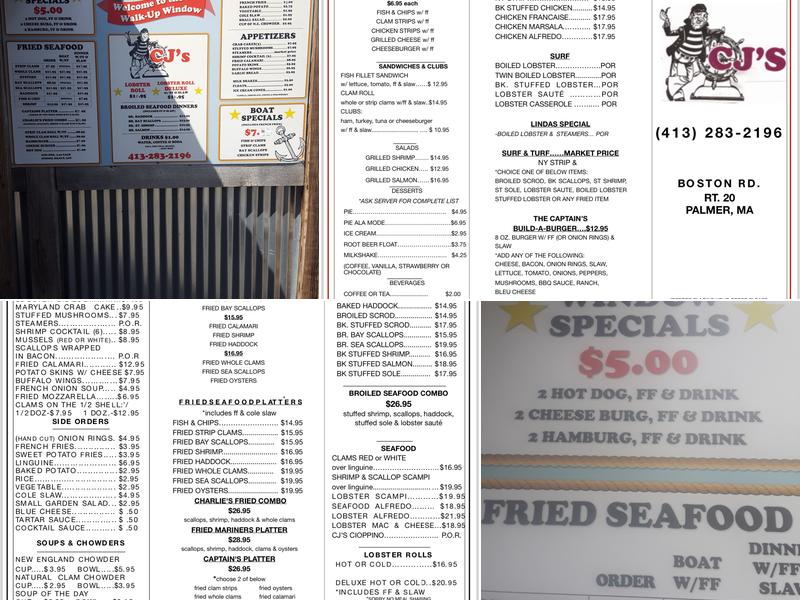 C J's Restaurant Menu