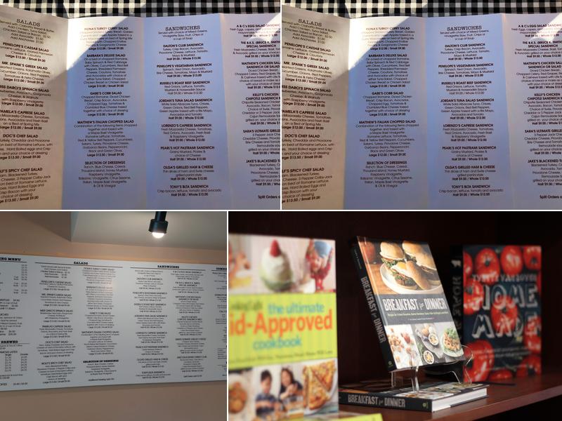 Penelope's Cafe Books & Gallery Menu