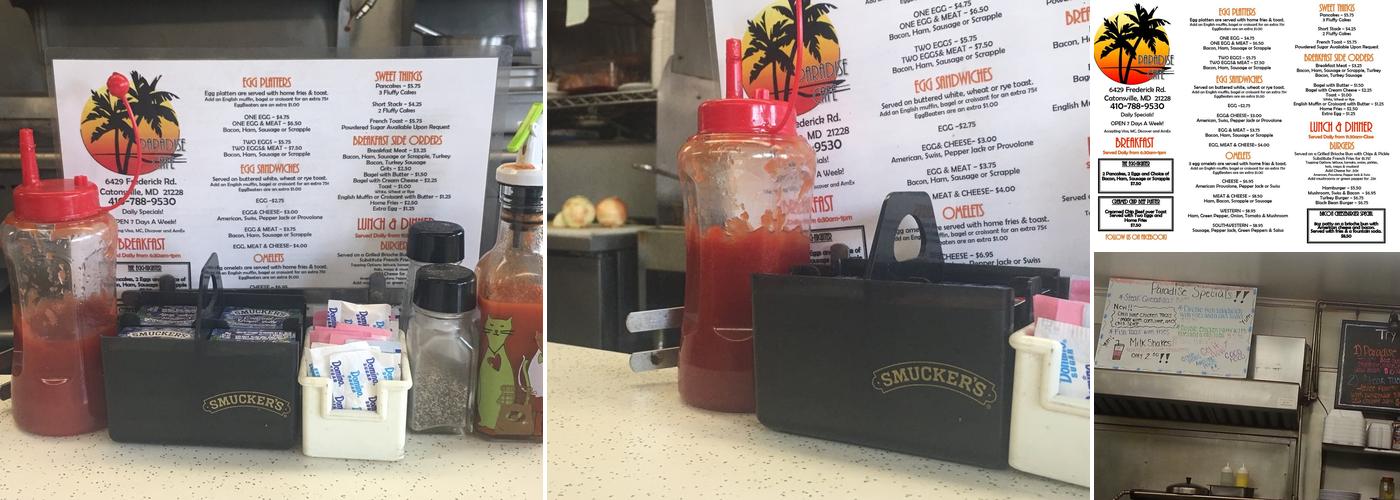 Paradise Cafe Menu