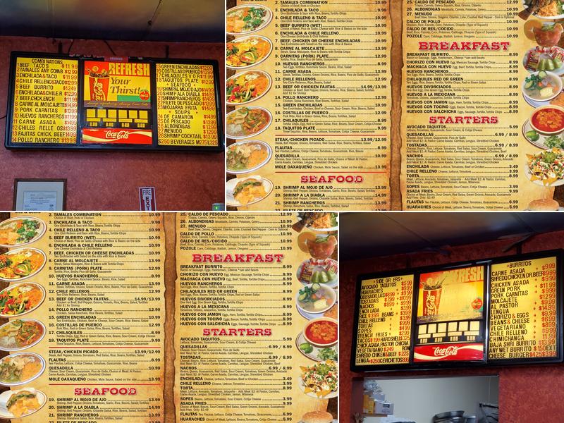 Salsa Picante Pasadena Menu