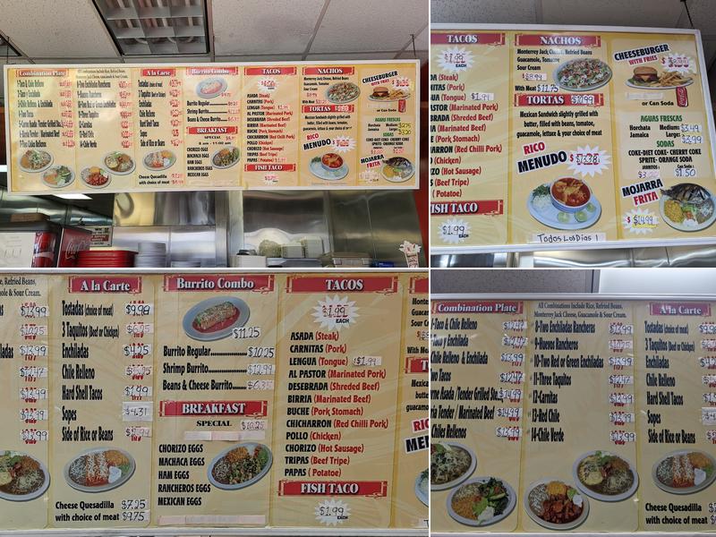 Rosarito Menu