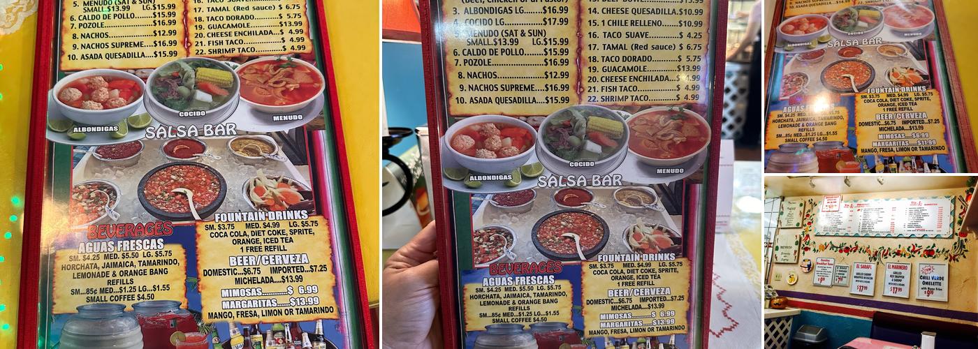 Tia Gladys Mexican Restaurant Menu