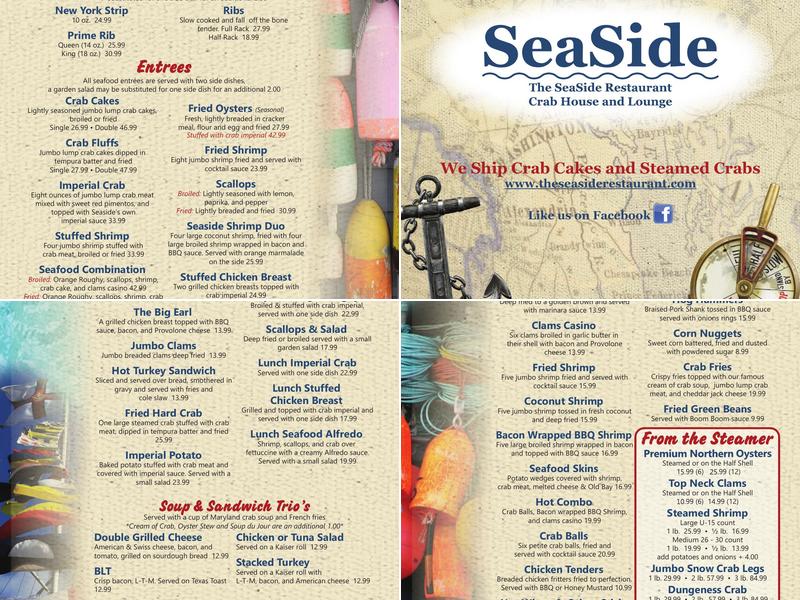 Seaside Restaurant Menu