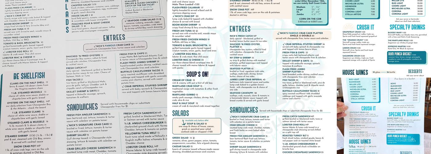 Nick's Fish House Menu