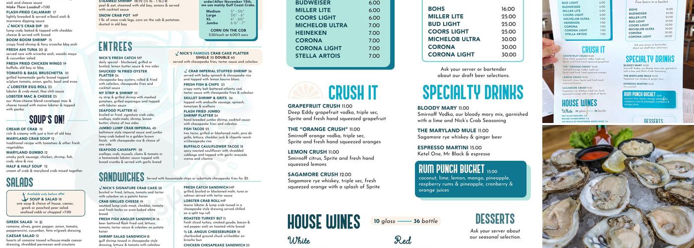 Nick's Fish House Menu