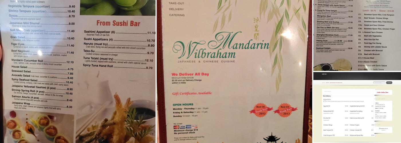 Mandarin Wilbraham Menu