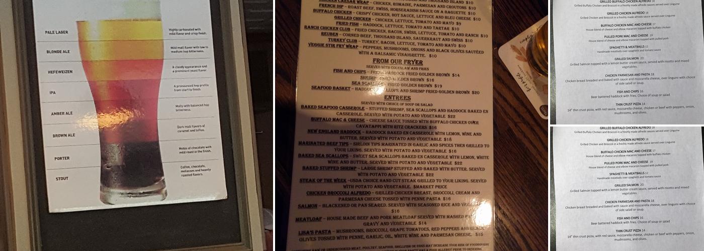 Taproom Bar & Grill Menu