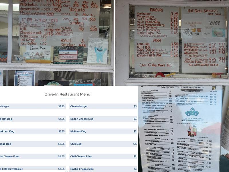 Rick's Parkside Drive-In Restaurant Menu